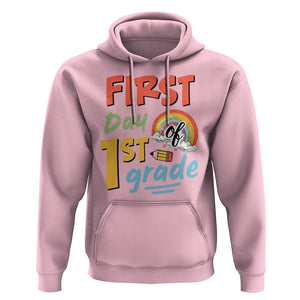 Back To School Hoodie First Day Of 1st Grade Rainbow TS11 Light Pink Print Your Wear
