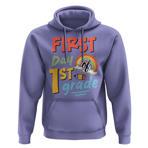 Back To School Hoodie First Day Of 1st Grade Rainbow TS11 Violet Print Your Wear