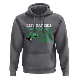 Funny Teacher Hoodie Let's Eat Kids Punctuation Saves Lives Dinosaur TS11 Charcoal Print Your Wear