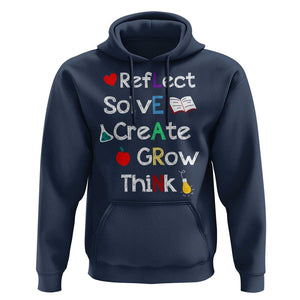 Back To School Hoodie Learn Motivation Quote Apple Book TS11 Navy Print Your Wear
