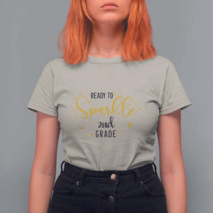 Back To School T Shirt For Women Ready To Sparkle 2nd Grade Star Heart TS11 Sand Print Your Wear