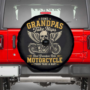 Some Grandpas Take Naps Real Grandpas Ride Motorcycle Then Take Nap Spare Tire Cover Funny Grandpa Biker