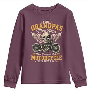 Some Grandpas Take Naps Real Grandpas Ride Motorcycle Then Take Nap Youth Sweatshirt Funny Grandpa Biker