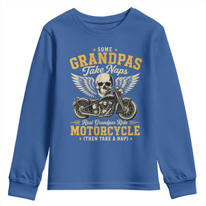 Some Grandpas Take Naps Real Grandpas Ride Motorcycle Then Take Nap Youth Sweatshirt Funny Grandpa Biker