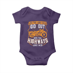 Christian Biker Baby Onesie And The Lord Said Go Out Into The Highways Luke 14 23