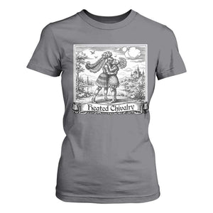 Heated Chivalry Medieval Knights Kissing LGBT Pride T Shirt For Women TS11 Charcoal Print Your Wear