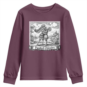 Heated Chivalry Medieval Knights Kissing LGBT Pride Youth Sweatshirt TS11 Maroon Print Your Wear