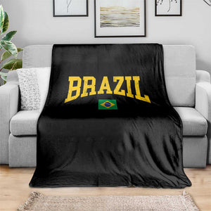 Brazil Football Throwback Design Vintage Brazilian Flag Jersey Style Throw Blanket TS11 Print Your Wear
