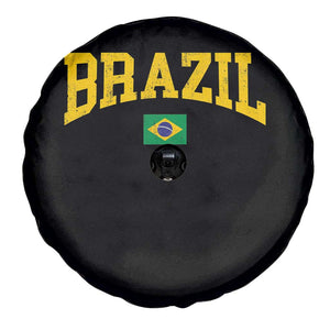 Brazil Football Throwback Design Vintage Brazilian Flag Jersey Style Spare Tire Cover TS11 Print Your Wear