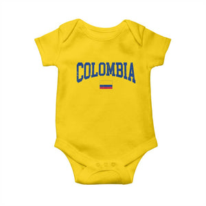 Colombia Football Throwback Design Vintage Colombian Flag Jersey Style Baby Onesie TS11 Daisy Print Your Wear