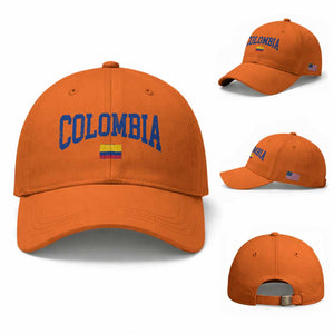 Colombia Football Throwback Design Vintage Colombian Flag Jersey Style Baseball Cap TS11 Baseball Cap Universal Fit Orange Print Your Wear