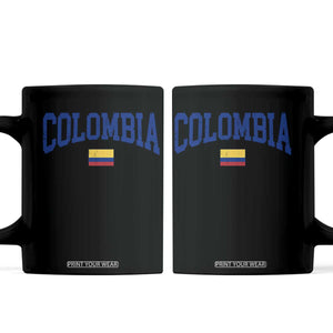 Colombia Football Throwback Design Vintage Colombian Flag Jersey Style Coffee Mug TS11 Black Print Your Wear