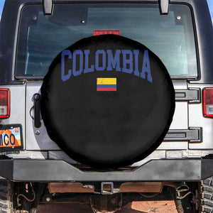 Colombia Football Throwback Design Vintage Colombian Flag Jersey Style Spare Tire Cover TS11 No hole Black Print Your Wear
