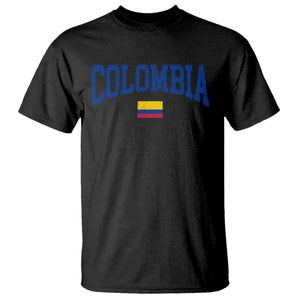 Colombia Football Throwback Design Vintage Colombian Flag Jersey Style T Shirt TS11 Black Print Your Wear