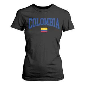 Colombia Football Throwback Design Vintage Colombian Flag Jersey Style T Shirt For Women TS11 Black Print Your Wear