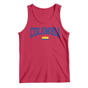 Colombia Football Throwback Design Vintage Colombian Flag Jersey Style Tank Top TS11 Red Print Your Wear