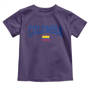 Colombia Football Throwback Design Vintage Colombian Flag Jersey Style Toddler T Shirt TS11 Purple Print Your Wear