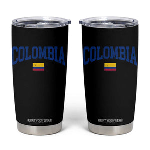 Colombia Football Throwback Design Vintage Colombian Flag Jersey Style Tumbler Cup TS11 Black Print Your Wear