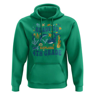Funny Back To School Sea Animals Hoodie Ready To Explore 4TH Grade Whale Turtle TS11 Irish Green Print Your Wear