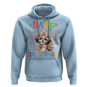Funny Bark To School Hoodie Shih Tzu Dogs School Supplies Paw TS11 Light Blue Print Your Wear