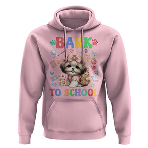 Funny Bark To School Hoodie Shih Tzu Dogs School Supplies Paw TS11 Light Pink Print Your Wear