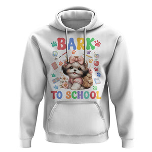 Funny Bark To School Hoodie Shih Tzu Dogs School Supplies Paw TS11 White Print Your Wear