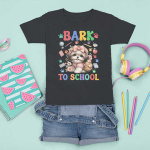 Funny Bark To School T Shirt For Kid Shih Tzu Dogs School Supplies Paw TS11 Black Print Your Wear