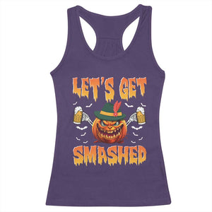 Funny Let's Get Smashed Racerback Tank Top Oktoberfest Pumpkin Beer Tyrolean Hat TS11 Purple Print Your Wear