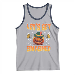 Funny Let's Get Smashed Tank Top Oktoberfest Pumpkin Beer Tyrolean Hat TS11 Athletic Heather Navy Print Your Wear
