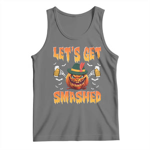 Funny Let's Get Smashed Tank Top Oktoberfest Pumpkin Beer Tyrolean Hat TS11 Black Heather Print Your Wear