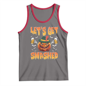 Funny Let's Get Smashed Tank Top Oktoberfest Pumpkin Beer Tyrolean Hat TS11 Deep Heather Red Print Your Wear