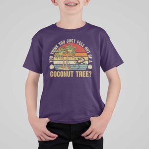Funny Monkey T Shirt For Kid You Think You Just Fell Out Of A Coconut Tree TS11 Purple Print Your Wear