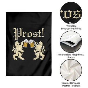 German Prost Garden Flag Lion Cheers Beer Drinking Oktoberfest TS11 Print Your Wear