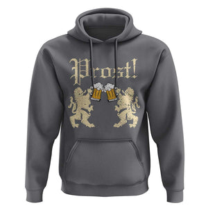 German Prost Hoodie Lion Cheers Beer Drinking Oktoberfest TS11 Charcoal Print Your Wear