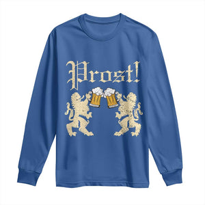 German Prost Long Sleeve Shirt Lion Cheers Beer Drinking Oktoberfest TS11 Royal Blue Print Your Wear