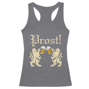 German Prost Racerback Tank Top Lion Cheers Beer Drinking Oktoberfest TS11 Charcoal Print Your Wear