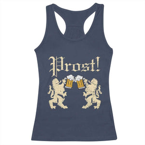 German Prost Racerback Tank Top Lion Cheers Beer Drinking Oktoberfest TS11 Navy Print Your Wear