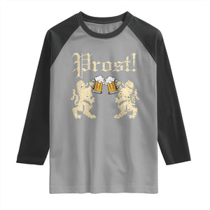 German Prost Raglan Shirt Lion Cheers Beer Drinking Oktoberfest TS11 Sport Gray Black Print Your Wear