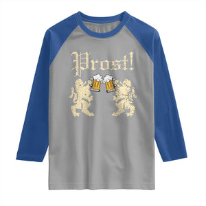 German Prost Raglan Shirt Lion Cheers Beer Drinking Oktoberfest TS11 Sport Gray Royal Print Your Wear