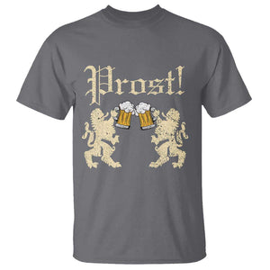 German Prost T Shirt Lion Cheers Beer Drinking Oktoberfest TS11 Charcoal Print Your Wear