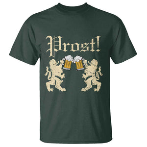 German Prost T Shirt Lion Cheers Beer Drinking Oktoberfest TS11 Dark Forest Green Print Your Wear