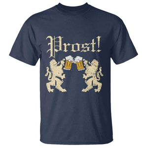 German Prost T Shirt Lion Cheers Beer Drinking Oktoberfest TS11 Navy Print Your Wear