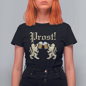 German Prost T Shirt For Women Lion Cheers Beer Drinking Oktoberfest TS11 Black Print Your Wear