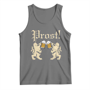 German Prost Tank Top Lion Cheers Beer Drinking Oktoberfest TS11 Black Heather Print Your Wear