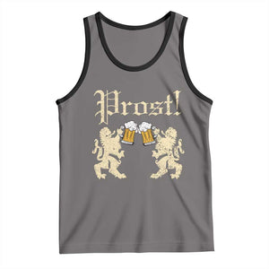 German Prost Tank Top Lion Cheers Beer Drinking Oktoberfest TS11 Deep Heather Black Print Your Wear