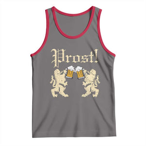 German Prost Tank Top Lion Cheers Beer Drinking Oktoberfest TS11 Deep Heather Red Print Your Wear