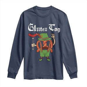 Funny Pretzel Long Sleeve Shirt Guten Tag Lederhosen Bratwurst Oktoberfest TS11 Navy Print Your Wear