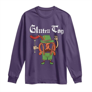 Funny Pretzel Long Sleeve Shirt Guten Tag Lederhosen Bratwurst Oktoberfest TS11 Purple Print Your Wear