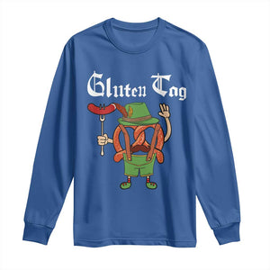 Funny Pretzel Long Sleeve Shirt Guten Tag Lederhosen Bratwurst Oktoberfest TS11 Royal Blue Print Your Wear