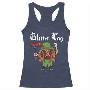 Funny Pretzel Racerback Tank Top Guten Tag Lederhosen Bratwurst Oktoberfest TS11 Navy Print Your Wear